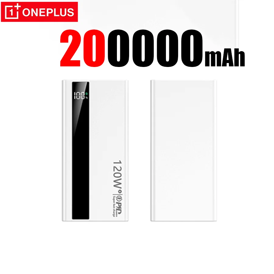 Oneplus 200000 мАч 120 Вт Power Bank с быстрой зарядкой Сертификация CCC Powerbank большой емкости Портативное зарядное устройство для Iphone
Oneplus 200000 мАч 120 Вт Power Bank с быстрой зарядкой Сертификация CCC Powerbank большой емкости Портативное зарядное устройство для Iphone