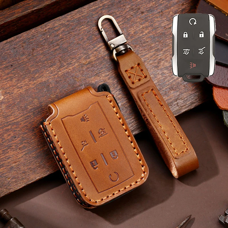 Leather Car Key Case Cover Shell Fob for GMC Yukon Chevrolet Tahoe Suburban Silverado Colorado GMC Sierra Canyon 2014 2015 2016
Leather Car Key Case Cover Shell Fob for GMC Yukon Chevrolet Tahoe Suburban Silverado Colorado GMC Sierra Canyon 2014 2015 2016