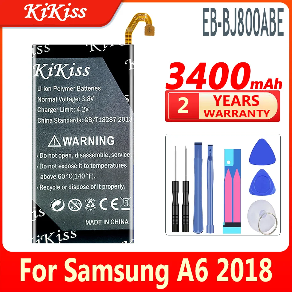 KiKiss Battery EB-BJ800ABE For Samsung Galaxy A6 (2018) SM-A600 A600F For Galaxy J6 J600F 3400mAh Mobile Phone Batteria
KiKiss Battery EB-BJ800ABE For Samsung Galaxy A6 (2018) SM-A600 A600F For Galaxy J6 J600F 3400mAh Mobile Phone Batteria