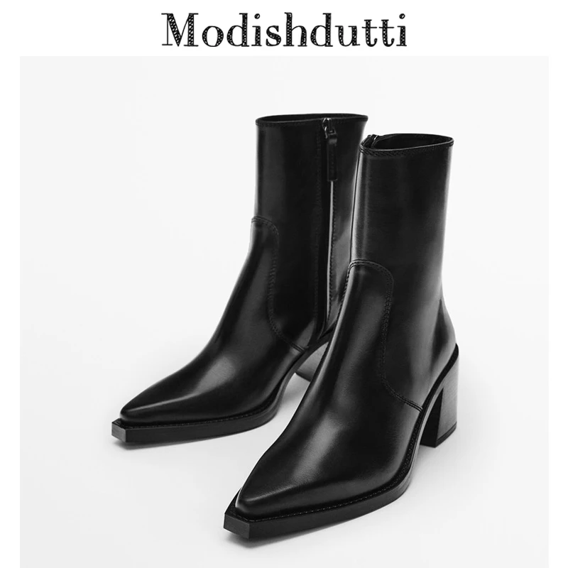 Modishdutti 2022 Winter Women Black Genuine Leather Short Boots Female Elegant Zip Fashion Shoes Ladies
Modishdutti 2022 Winter Women Black Genuine Leather Short Boots Female Elegant Zip Fashion Shoes Ladies