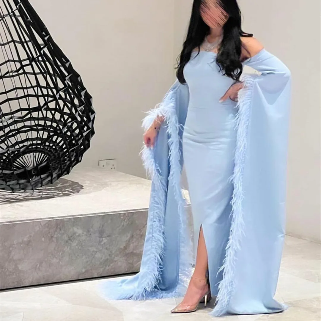 Женское вечернее платье без бретелек, Элегантное Длинное платье в пол с разрезом и перьями, платье для выпускного вечера
Женское вечернее платье без бретелек, Элегантное Длинное платье в пол с разрезом и перьями, платье для выпускного вечера