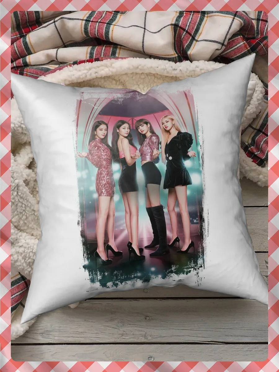 Подушка для сна декоративная с принтом BLACKPINK (блэкпинк K-pop girl group Лиса Джису Розэ
