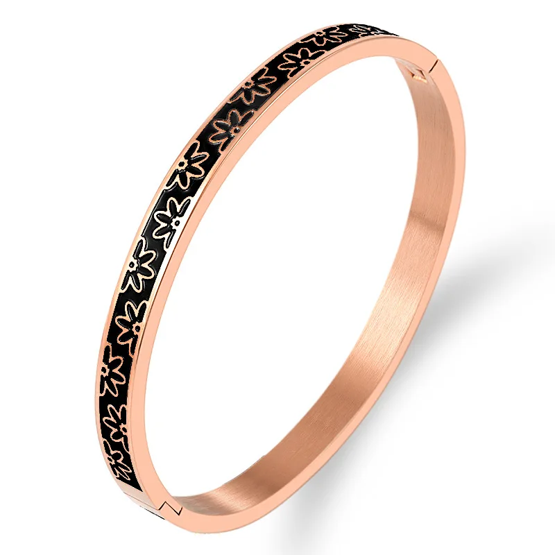 Titanium Steel Colored Enamel Bracelet Women's Clasp Bracelet Jewelry Drops Glue Chrysanthemum Stainless Steel Gold Bracelet
Titanium Steel Colored Enamel Bracelet Women's Clasp Bracelet Jewelry Drops Glue Chrysanthemum Stainless Steel Gold Bracelet