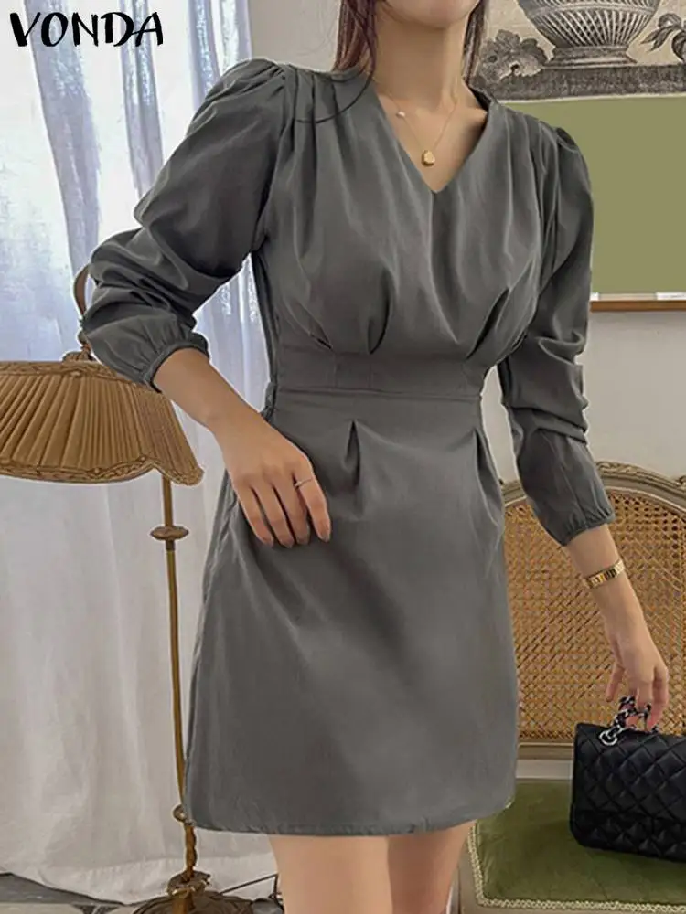 Elegant Ladies Party Dress Fashion Solid Color Long Sleeve V Neck Women's Mini Dresses
Elegant Ladies Party Dress Fashion Solid Color Long Sleeve V Neck Women's Mini Dresses