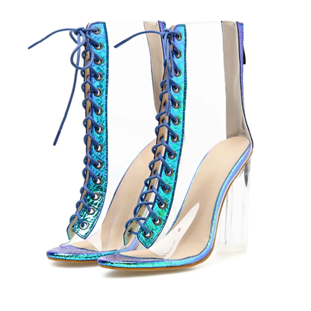 2022 Summer New Transparent Sandals Model Catwalk Sexy Cross Lace Thick Heels High Heels Large Size Sandals Female Crystal Heels
2022 Summer New Transparent Sandals Model Catwalk Sexy Cross Lace Thick Heels High Heels Large Size Sandals Female Crystal Heels