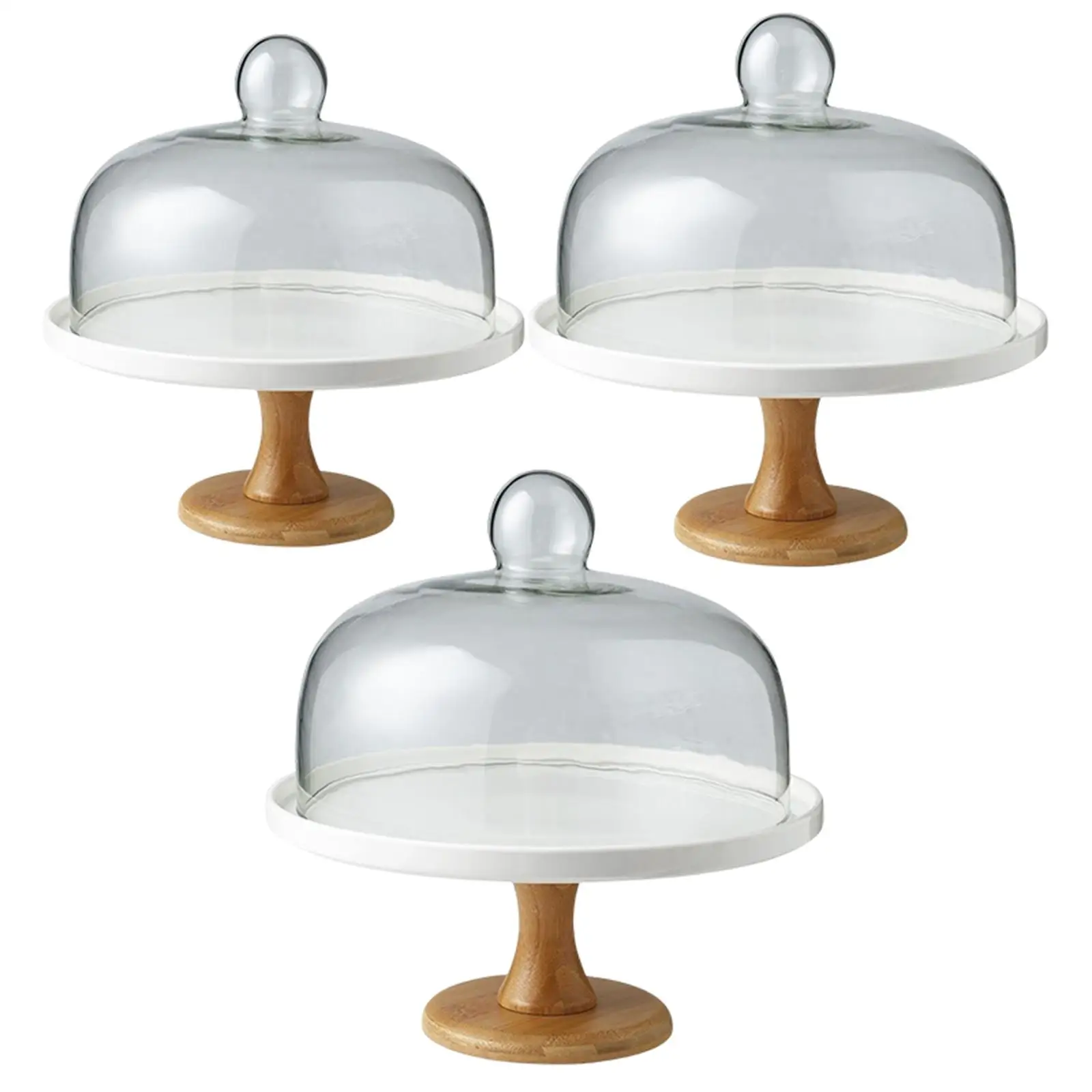 Cake Stand with Dome Glass Cover Serving Tray Wood Stand for Breakfast Food
Cake Stand with Dome Glass Cover Serving Tray Wood Stand for Breakfast Food