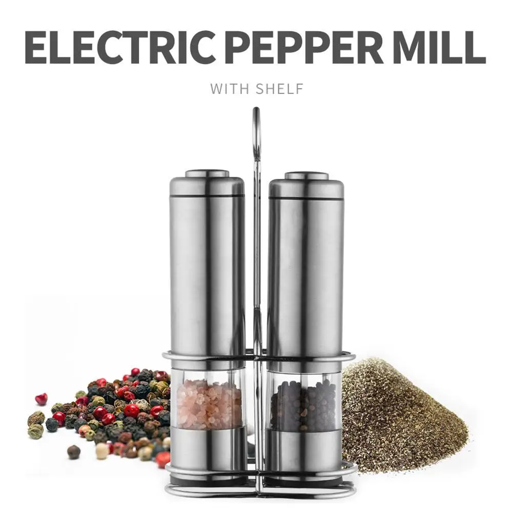 Electric Automatic Mill Pepper And Salt Grinder Household Spice Salt Pepper Grinder With Stand Adjustable Coarseness Grinder Set
Electric Automatic Mill Pepper And Salt Grinder Household Spice Salt Pepper Grinder With Stand Adjustable Coarseness Grinder Set