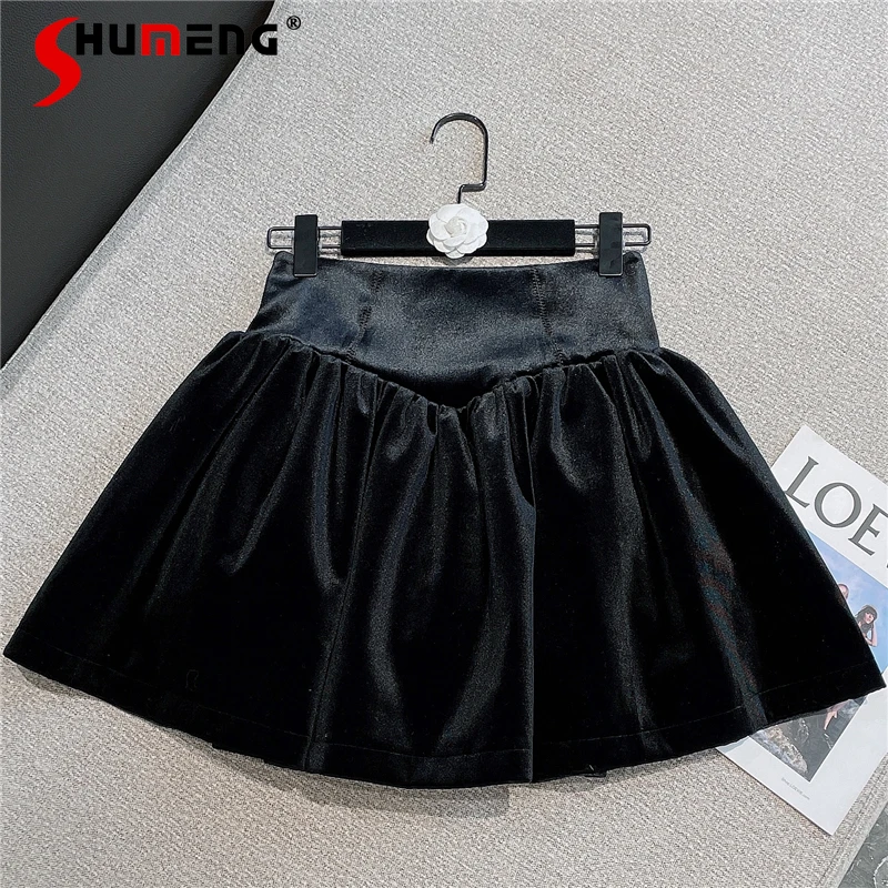 Fashion Retro High Waist Black Short A-line Skirt for Ladies 2021 Winter New Versatile Pleated Slim fit Skirt Female
Fashion Retro High Waist Black Short A-line Skirt for Ladies 2021 Winter New Versatile Pleated Slim fit Skirt Female