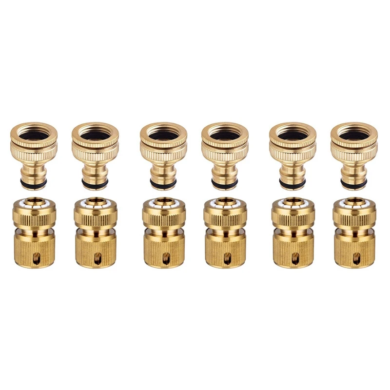 12 Pieces Garden Hose Tap Connector 1/2 Inch And 3/4 Inch Size 2-In-1 And 1/2 Inch Hose Pipe Quick Connector
12 Pieces Garden Hose Tap Connector 1/2 Inch And 3/4 Inch Size 2-In-1 And 1/2 Inch Hose Pipe Quick Connector