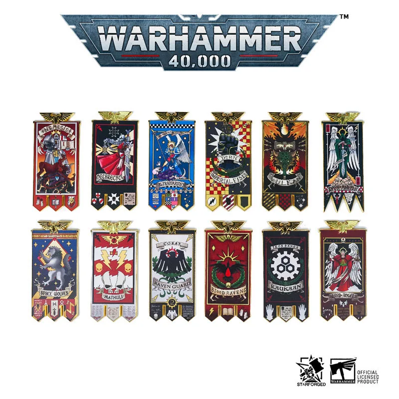 

Starforged Space Marines Chapter Banner Collection Refrigerator Magnet Warhammer 40K-Imperial Fists Fridge Magnet Decorate