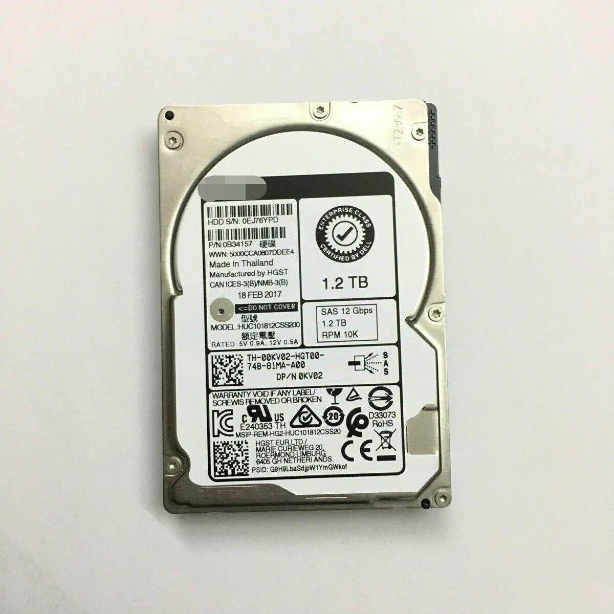 FOR 0KV02 DELL 00KV02 1.2TB 10K 12Gbps 2.5'' SAS HDD HUC101812CSS200 Hard Drive
FOR 0KV02 DELL 00KV02 1.2TB 10K 12Gbps 2.5'' SAS HDD HUC101812CSS200 Hard Drive