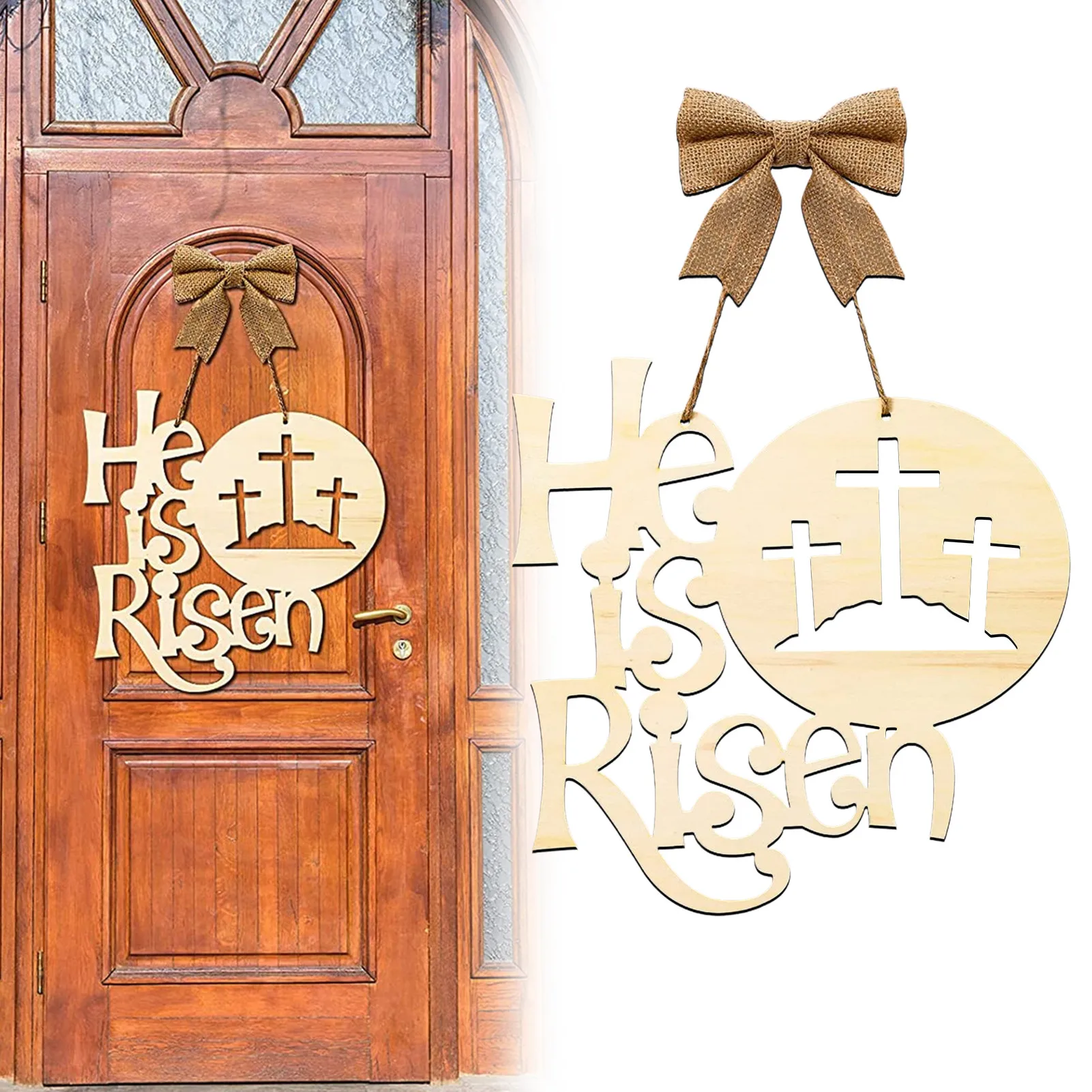 Easter Party Door Hanging Sign Wooden He Is Risen Door Sign Easter Decoration DIY Wooden Craft Ornaments For Home Easter Decor
Easter Party Door Hanging Sign Wooden He Is Risen Door Sign Easter Decoration DIY Wooden Craft Ornaments For Home Easter Decor