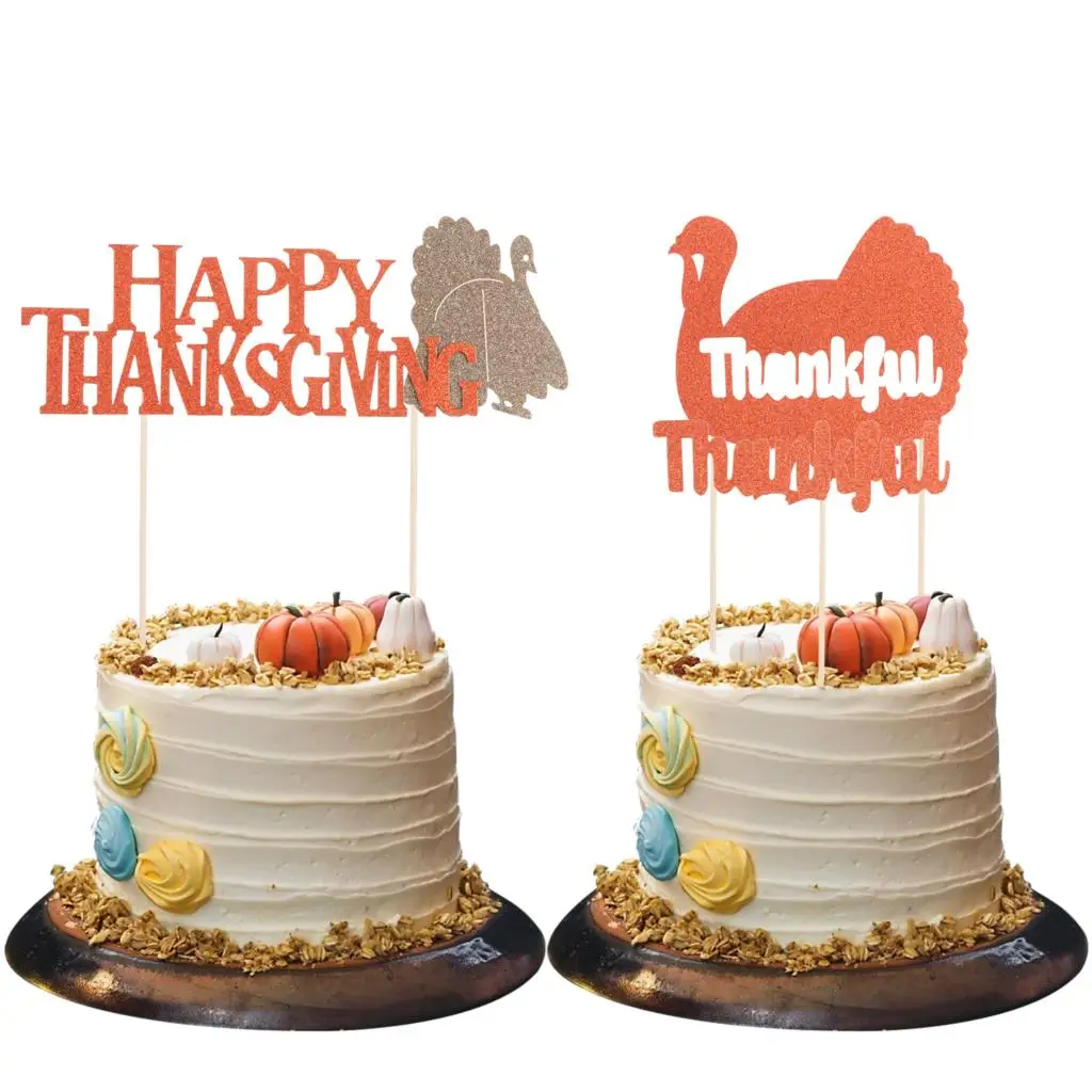 

Thanksgiving Cupcake Toppers Thanksgiving Cupcakes Decoration Turkey Cake Insert Decoration Autumn Party Decoration