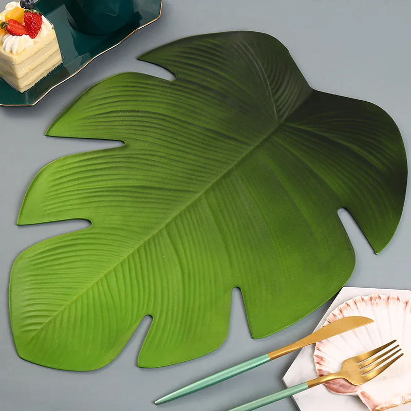 Turtle Leaf Placemat Artificial Green Plant Insulation Non-slip Tableware Home Western anti-hot plate Table Kitchen Decor Mats
Turtle Leaf Placemat Artificial Green Plant Insulation Non-slip Tableware Home Western anti-hot plate Table Kitchen Decor Mats