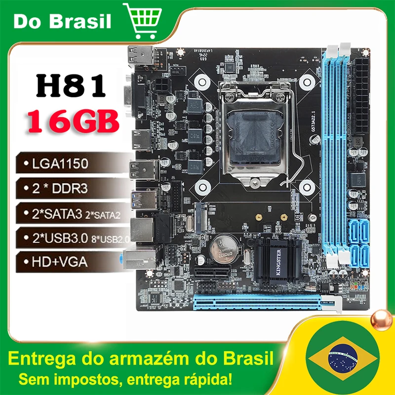 H81 Desktop Motherboard LGA 1150 RAM 16GB For Intel LGA1150 Socket I3 I5 I7 Xeon CPU DDR3 Memory Mainboard Placa mae
H81 Desktop Motherboard LGA 1150 RAM 16GB For Intel LGA1150 Socket I3 I5 I7 Xeon CPU DDR3 Memory Mainboard Placa mae