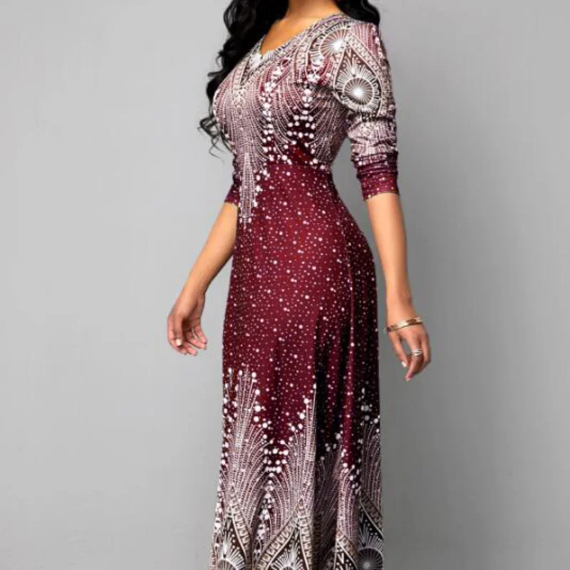 Spring Summer Dress Women 2020 Casual Plus Size Slim Ball Gown Maxi Dresses Elegant Vintage Print Sexy V Neck Long Party Dress
Spring Summer Dress Women 2020 Casual Plus Size Slim Ball Gown Maxi Dresses Elegant Vintage Print Sexy V Neck Long Party Dress
