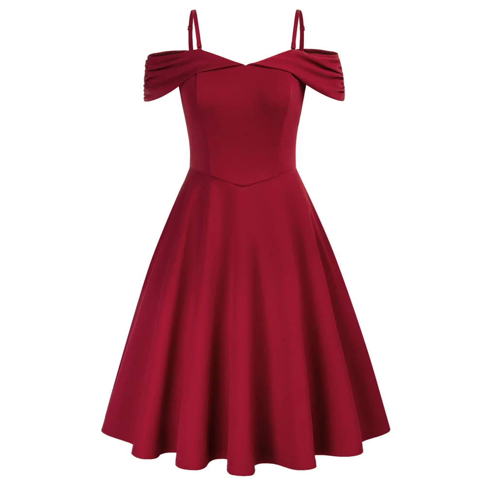 BP Women The Dress Vintage Off Shoulder Dress Spaghetti Straps Flared A-Line Dress Korean Fashion Sweet Slim Fit Ropa Mujer
BP Women The Dress Vintage Off Shoulder Dress Spaghetti Straps Flared A-Line Dress Korean Fashion Sweet Slim Fit Ropa Mujer
