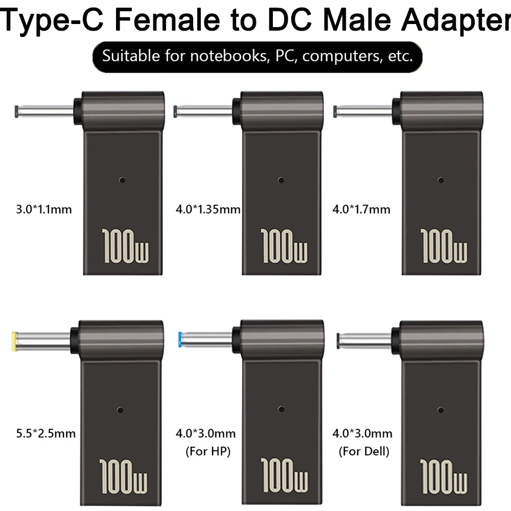 Адаптер питания PD 100 Вт для ноутбука разъем USB Type-C Мама-папа постоянного тока