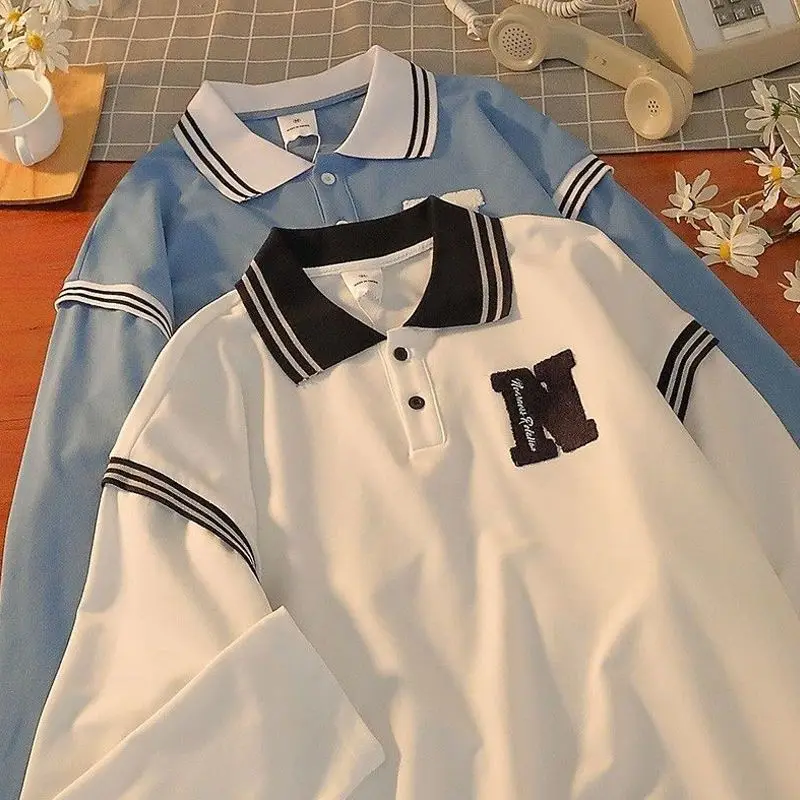 Letter Embroidery POLO Shirt Sweatshirt Hip Hop Streetwear Pullovers Vintage Long Sleeve Tops 2021 Clothes for Teens Tshirts
Letter Embroidery POLO Shirt Sweatshirt Hip Hop Streetwear Pullovers Vintage Long Sleeve Tops 2021 Clothes for Teens Tshirts