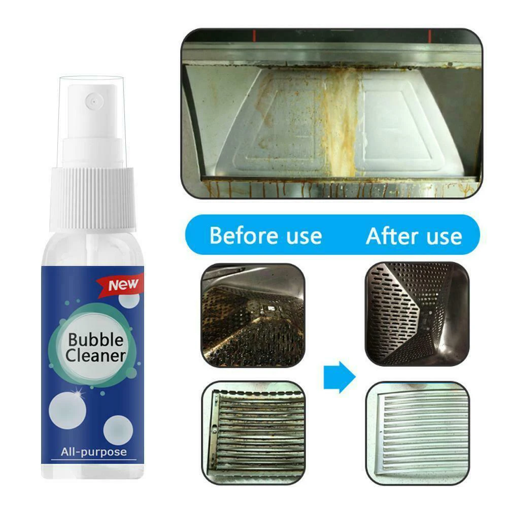 Universal 30ml All-Purpose Cleaning Bubble Cleaner Spray Foam Kitchen Grease Dirt Rust Removal Cleaning Tool
Universal 30ml All-Purpose Cleaning Bubble Cleaner Spray Foam Kitchen Grease Dirt Rust Removal Cleaning Tool