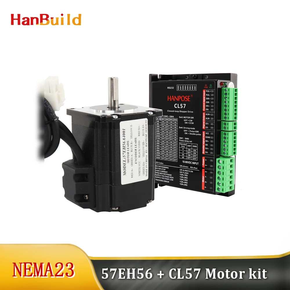 

57CME22 motor 57EH56+CL57 drive sets 4.0A 1.26N.m DC-18-90v Double outlet Driver for CNC NEMA 23 Closed Loop motor