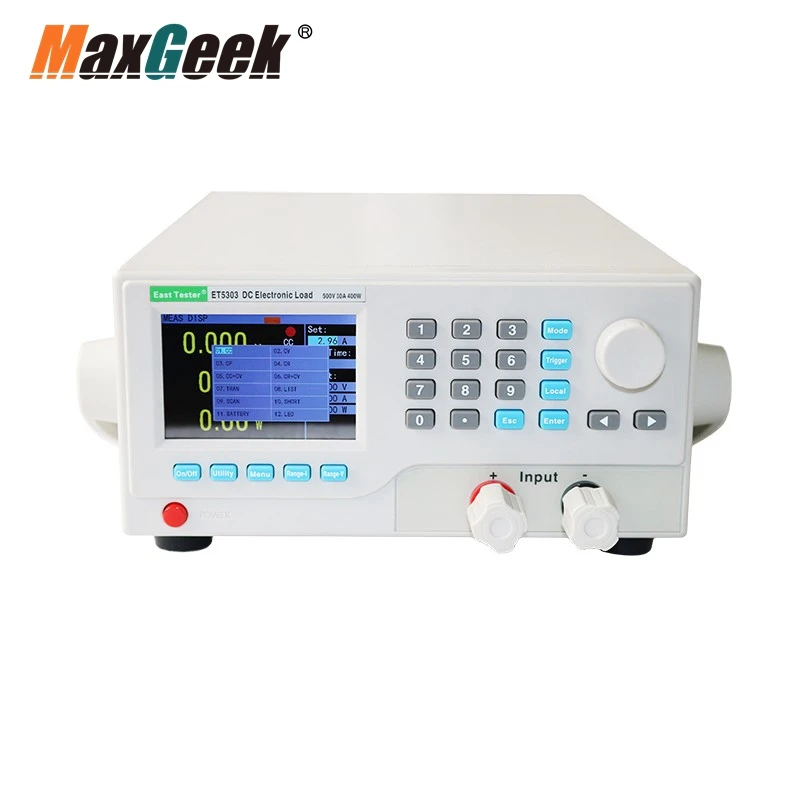 Maxgeek ET5303 400W 30A 500V DC Electronic Load Programmable Load Used in Charger Power Supply Tests
Maxgeek ET5303 400W 30A 500V DC Electronic Load Programmable Load Used in Charger Power Supply Tests