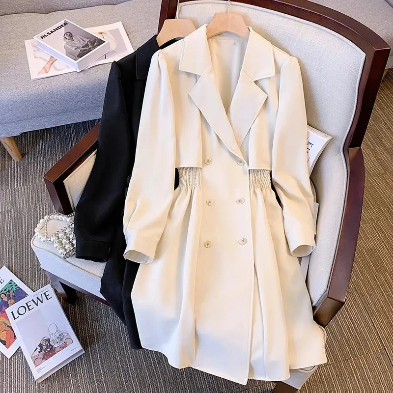 2022 Spring Autumn New Trench Coat Womens Fashion Waist Thin All-match Windbreaker Jacket Women Large Size Suit Collar Outerwear
2022 Spring Autumn New Trench Coat Womens Fashion Waist Thin All-match Windbreaker Jacket Women Large Size Suit Collar Outerwear