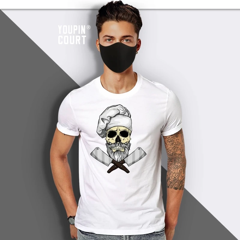 

Skull Chef T Shirt Funny Butcher Cooking Saying Grill Gift Vintage Cool Tee 62 Oversized Tee Shirt