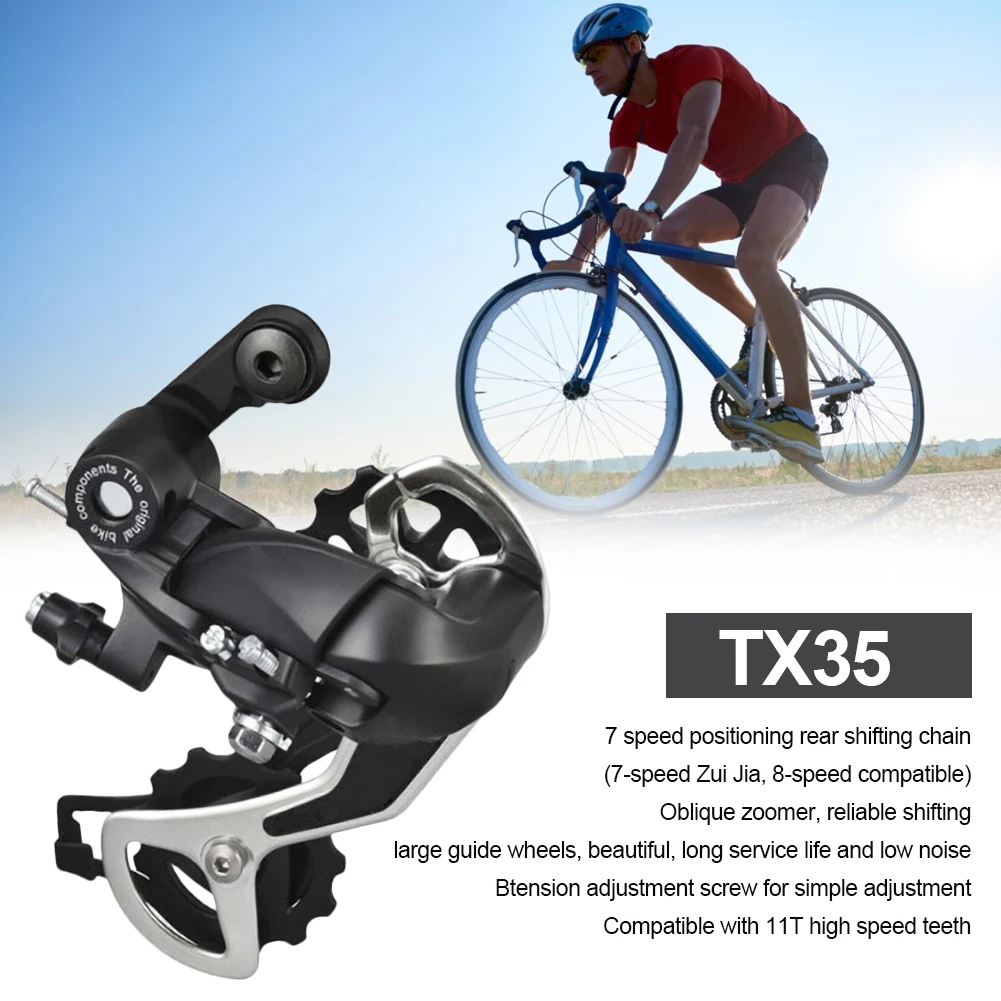 TX35 Rear Derailleur 6/7/8/21/24 Speed Universal Aluminum Alloy Mountain Bike Rear Derailleur Road Bicycle Accessories
TX35 Rear Derailleur 6/7/8/21/24 Speed Universal Aluminum Alloy Mountain Bike Rear Derailleur Road Bicycle Accessories