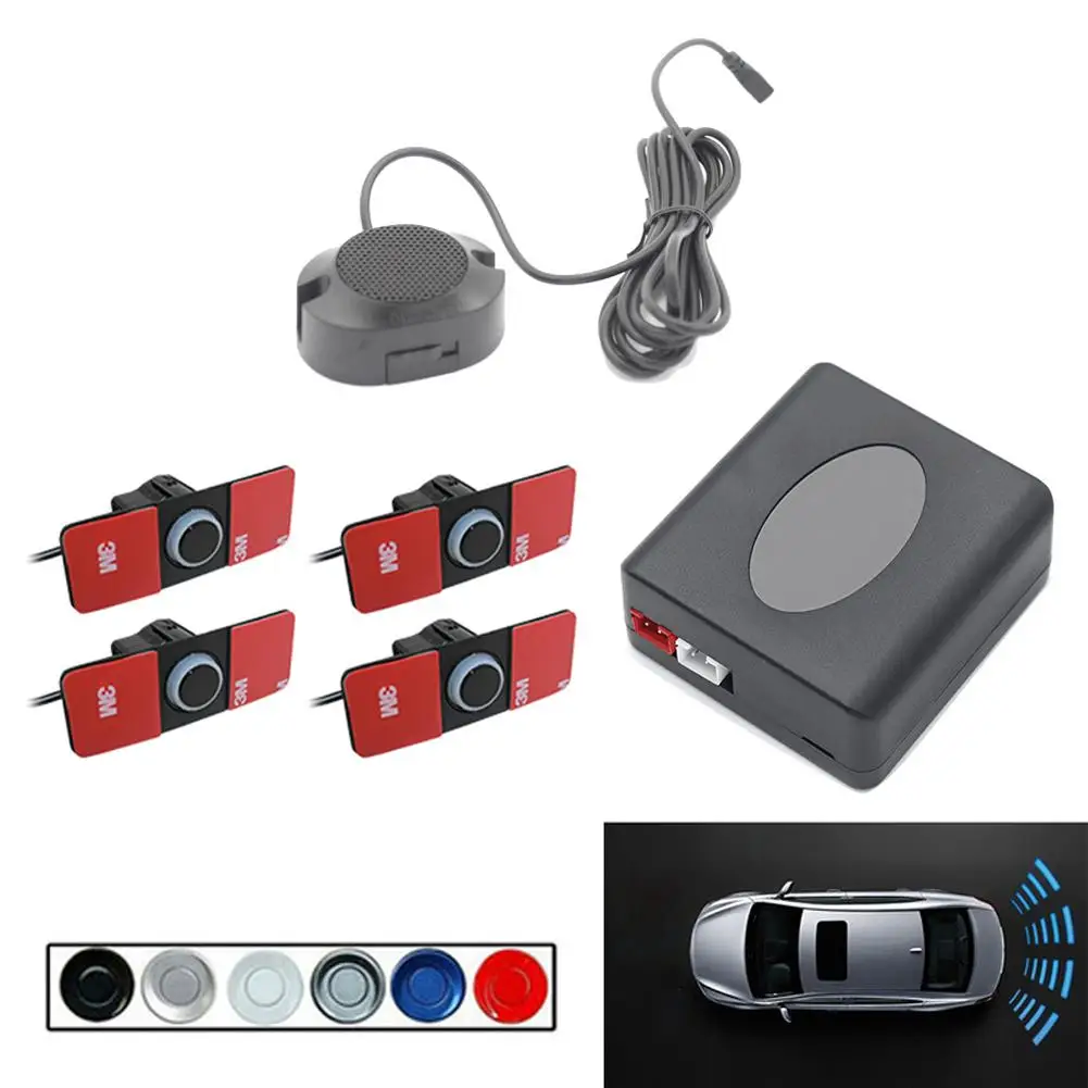 

4 Sensors Buzzer 16.5mm Car Parking Sensor Kit Reversing Radar Sound Alert Indicator Probe System Pz330-xk16.5 Dropship