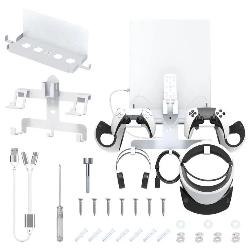 For PS VR2 Space Saving Wall Mount Display Stand Wall-mounted Game Controller Storage Holder Controller Bracket Headphone Rack
For PS VR2 Space Saving Wall Mount Display Stand Wall-mounted Game Controller Storage Holder Controller Bracket Headphone Rack