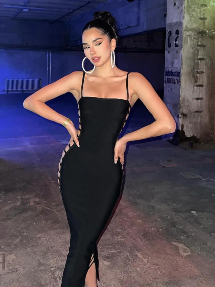 Sexy Hollow Out Silm Fit Bodycon Maxi Dress For Women Clothes Slash Neck Spaghetti Strap Outfit Sleeveless Y2k Vestidos De Mujer
Sexy Hollow Out Silm Fit Bodycon Maxi Dress For Women Clothes Slash Neck Spaghetti Strap Outfit Sleeveless Y2k Vestidos De Mujer