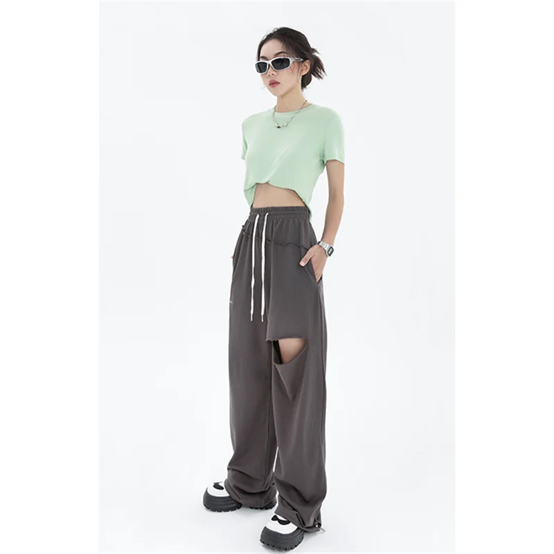 Wide Baggy Leg Pants Women Joggers Hole High Waist Casual Streetwear Trousers Loose Hip Hop Jogging Sweatpants Harajuku Tide
Wide Baggy Leg Pants Women Joggers Hole High Waist Casual Streetwear Trousers Loose Hip Hop Jogging Sweatpants Harajuku Tide