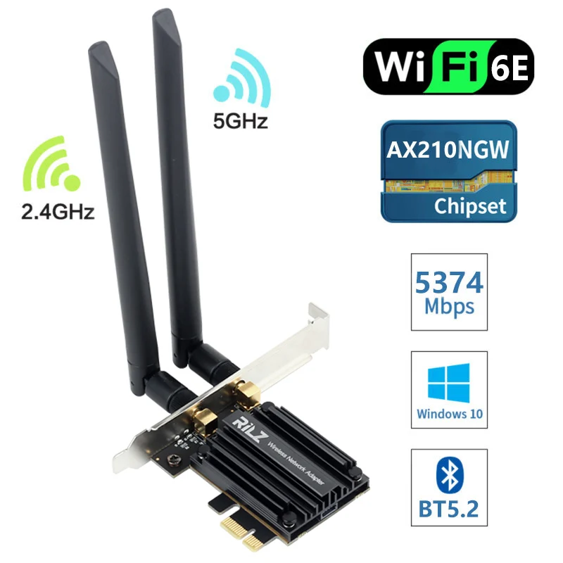 Трехдиапазонное охлаждающее устройство Intel AX210 гигабитная 5374 м Bluetooth Wi-Fi