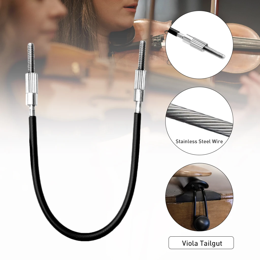 1PC Viola Stainless Steel Wire Tailpiece Gut Cord with Copper Screw Compatible with Replacement Tailgut Tailcord Black
1PC Viola Stainless Steel Wire Tailpiece Gut Cord with Copper Screw Compatible with Replacement Tailgut Tailcord Black