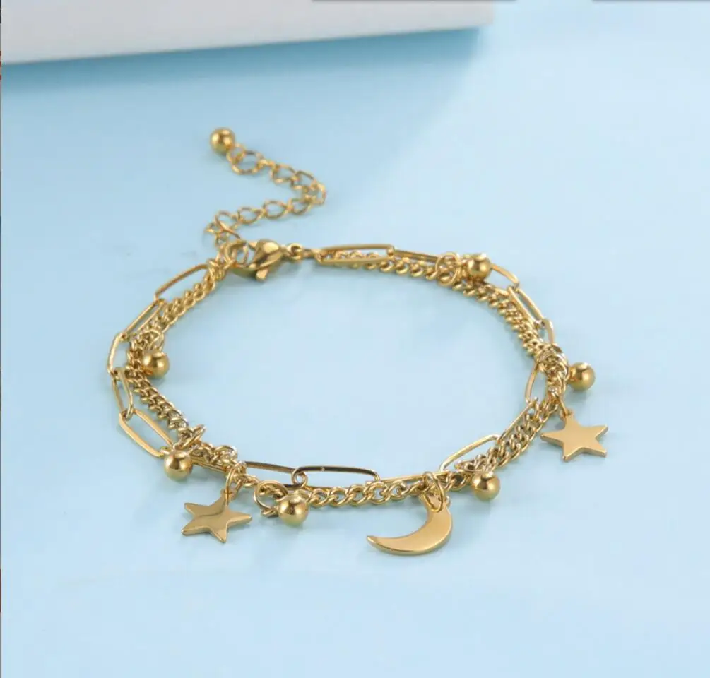 1PC Double Layer Beads Moon and Star Bracelet For Girl Women Charm Bangles Party Birthday Hand Jewelry Gift F1253
1PC Double Layer Beads Moon and Star Bracelet For Girl Women Charm Bangles Party Birthday Hand Jewelry Gift F1253