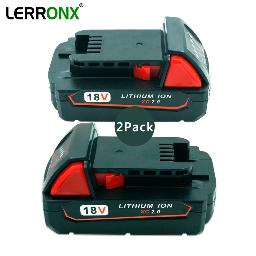 LERRONX 2PCS Lithium 2000mAh 18V Replacement Rechargeable Battery for Milwaukee Power Tools M18 XC C18B Li18 48-11-18
LERRONX 2PCS Lithium 2000mAh 18V Replacement Rechargeable Battery for Milwaukee Power Tools M18 XC C18B Li18 48-11-18