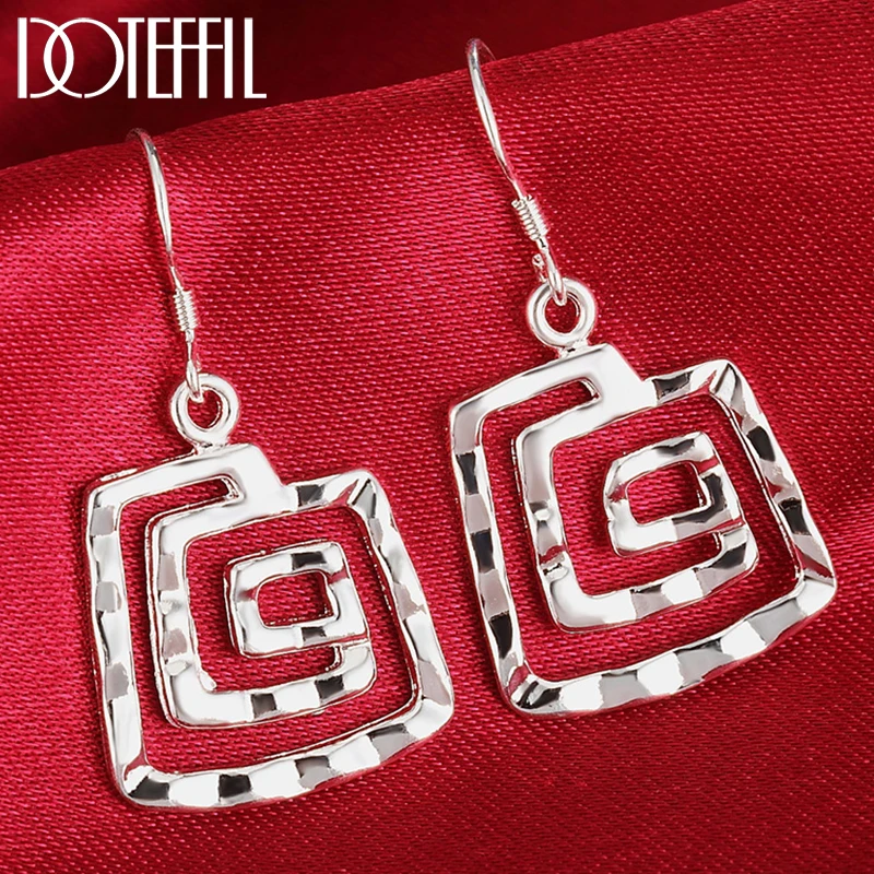 DOTEFFIL 925 Sterling Silver Square Thread Drop Earrings Charm Women Jewelry Fashion Wedding Engagement Party Gift
DOTEFFIL 925 Sterling Silver Square Thread Drop Earrings Charm Women Jewelry Fashion Wedding Engagement Party Gift