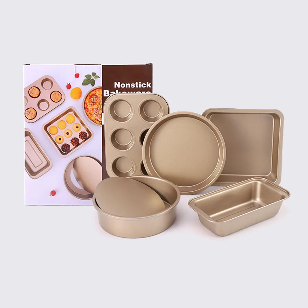 5Pcs/Set Nonstick Baking Set Carbon Steel Oven Bakeware Bread Loaf Pan Baking Set with Muffin Cake Pizza Pan Tray Perfect Baking
5Pcs/Set Nonstick Baking Set Carbon Steel Oven Bakeware Bread Loaf Pan Baking Set with Muffin Cake Pizza Pan Tray Perfect Baking