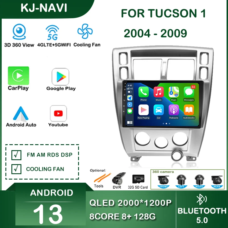 Central Multimedia Player For Hyundai Tucson 1 2004 - 2009 Carplay Car Radio Android Screen Intelligent System Video Navigation
Central Multimedia Player For Hyundai Tucson 1 2004 - 2009 Carplay Car Radio Android Screen Intelligent System Video Navigation