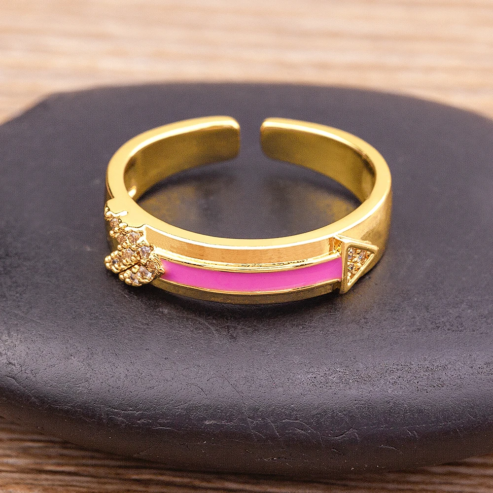 AIBEF New Design Enamel Oil Dripping 6 Colors Arrow Shaped Zircon Opening Adjustable Ring Women's Creative Jewelry Fine Gift
AIBEF New Design Enamel Oil Dripping 6 Colors Arrow Shaped Zircon Opening Adjustable Ring Women's Creative Jewelry Fine Gift