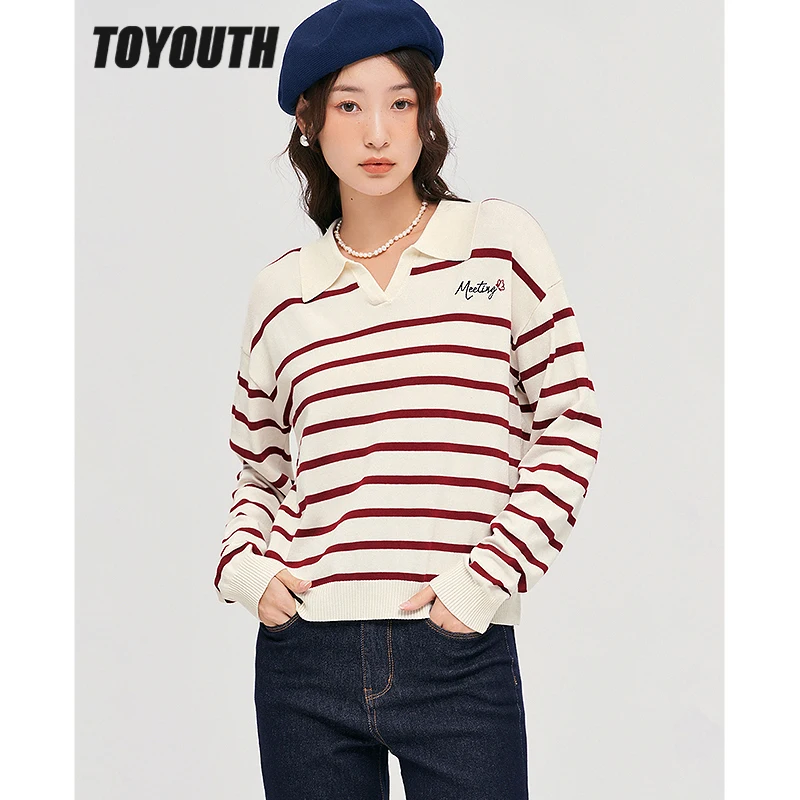 Toyouth Women Sweaters 2022 Autumn Long Sleeves V Neck Knitted Pullover Striped Comfort Casual Chic Tops
Toyouth Women Sweaters 2022 Autumn Long Sleeves V Neck Knitted Pullover Striped Comfort Casual Chic Tops