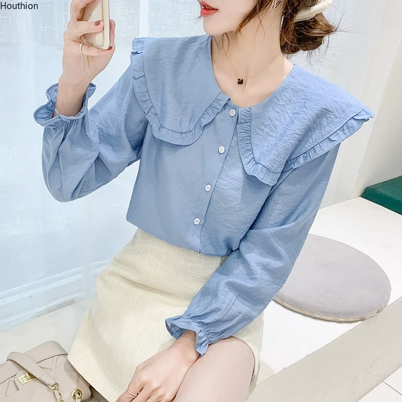 Satin Women's Blouses Long Sleeve Top Chiffon Shirt Fashion Solid New Korean Loose Casual Female Clothing Houthion
Satin Women's Blouses Long Sleeve Top Chiffon Shirt Fashion Solid New Korean Loose Casual Female Clothing Houthion