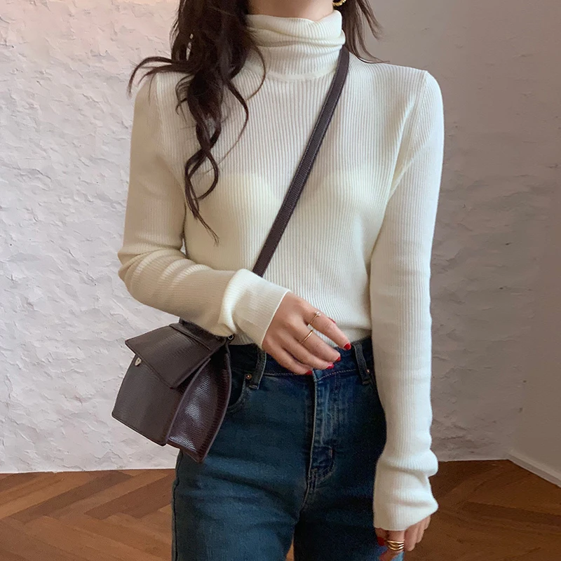 Korean Fashion Turtleneck Slim Woman Pullover Solid Color Long Sleeve Sweater Female Elastic Knitting Top Winter Dropshipping
Korean Fashion Turtleneck Slim Woman Pullover Solid Color Long Sleeve Sweater Female Elastic Knitting Top Winter Dropshipping