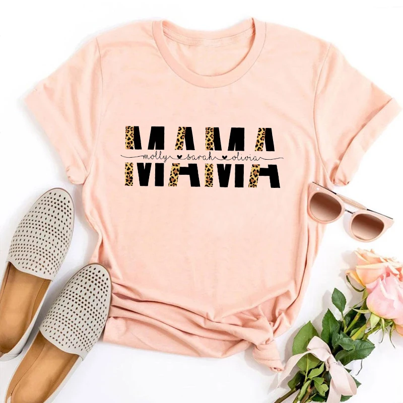 Custom Mom Shirt with Kids Names Tshirt Leopard Print Personalized Mom Shirt Mother's Day Shirt Kid's Names Tee Gift for Mom
Custom Mom Shirt with Kids Names Tshirt Leopard Print Personalized Mom Shirt Mother's Day Shirt Kid's Names Tee Gift for Mom