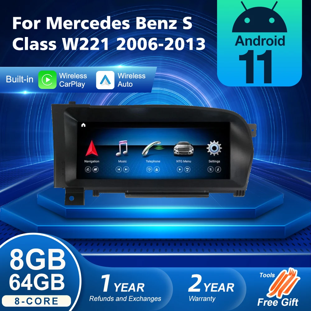 Android 11 8+64 Wireless CarPlay For Mercedes Benz S Class W221 2006-2013 Multimedia Player Navigation GPS WiFi Stereo Autoradio
Android 11 8+64 Wireless CarPlay For Mercedes Benz S Class W221 2006-2013 Multimedia Player Navigation GPS WiFi Stereo Autoradio