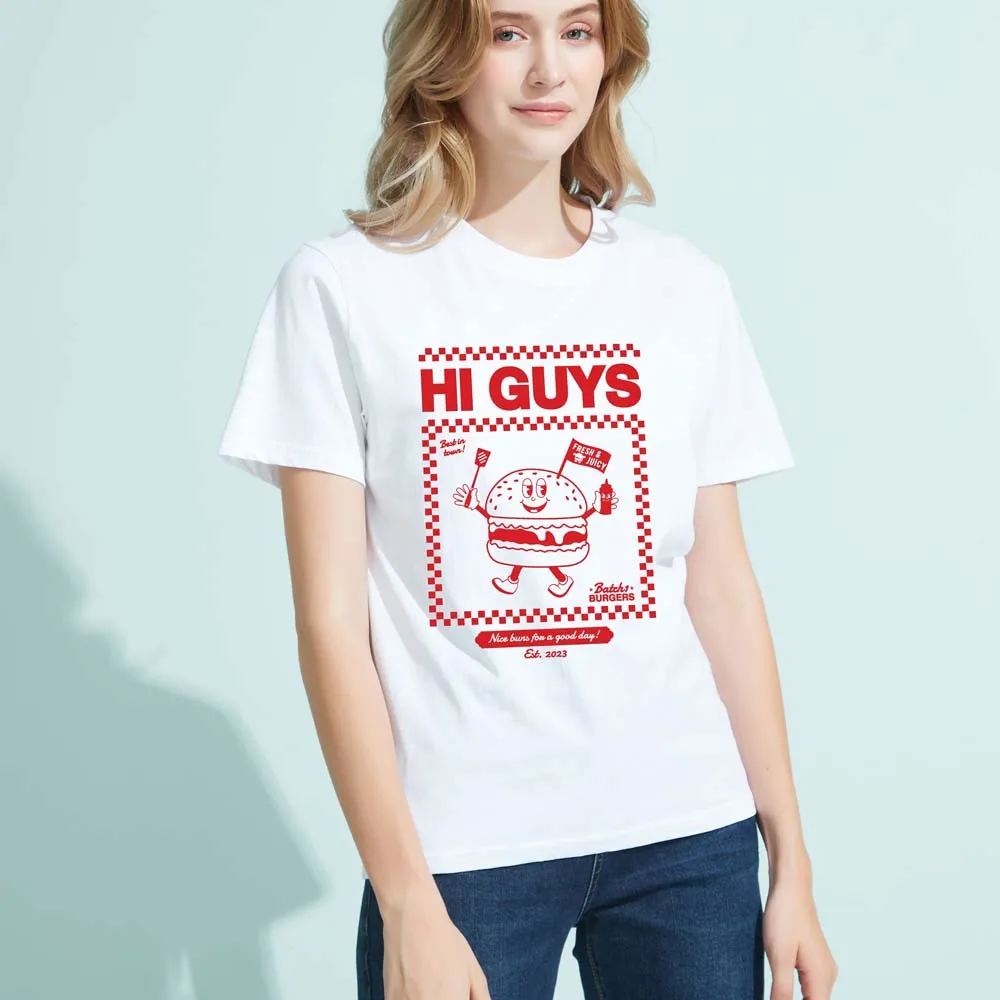 Dlrn T Shirt Harajuku Casual Round Neck Cotton Comfort Fashion Easy Fit Women Multicolor Graphic Hi Guys Text Print
Dlrn T Shirt Harajuku Casual Round Neck Cotton Comfort Fashion Easy Fit Women Multicolor Graphic Hi Guys Text Print
