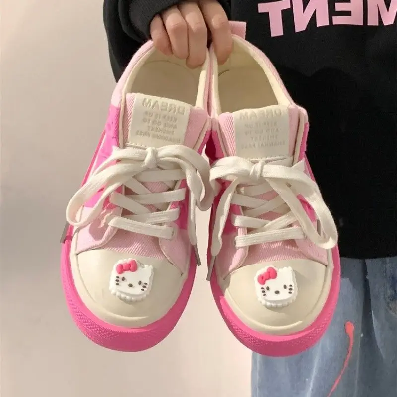 New Summer Sanriode Y2K Hello Kitty Canvas Shoes Fashion Cute Girls Casual Breathable Versatile Pink Retro Board Shoes Female
New Summer Sanriode Y2K Hello Kitty Canvas Shoes Fashion Cute Girls Casual Breathable Versatile Pink Retro Board Shoes Female