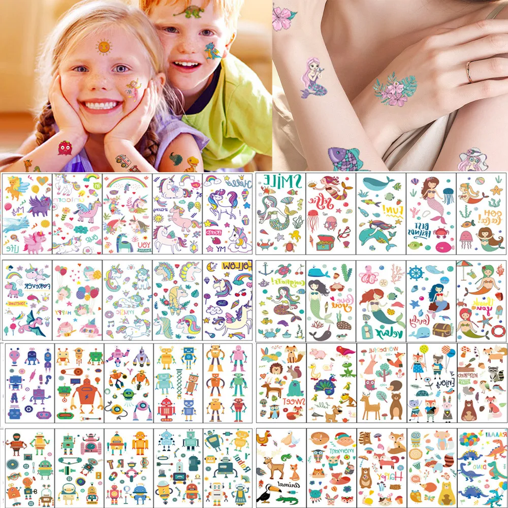 10 шт./компл. милые Временные татуировки для детей девочек мальчиков Русалка