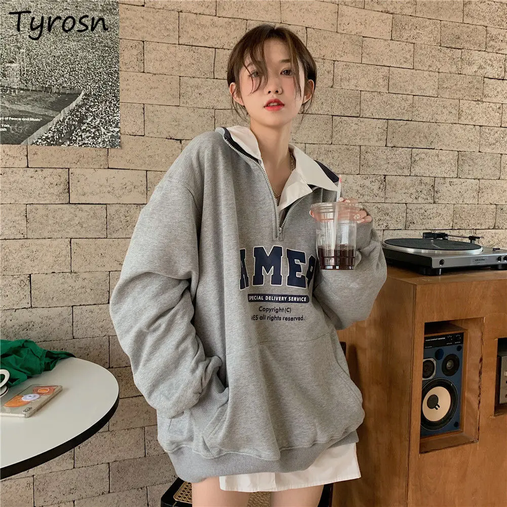 Letter Print Sweatshirts Turn Down Collar Zippers Fashion Students Preppy Style Vintage Loose Cozy BF Stylish Ins New Minimalist
Letter Print Sweatshirts Turn Down Collar Zippers Fashion Students Preppy Style Vintage Loose Cozy BF Stylish Ins New Minimalist